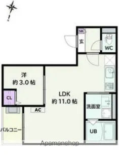 JACK HOMMACHIⅣ【3階】の間取り