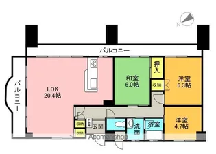 チッタ東郷【6階】の間取り