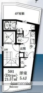 シャッツクヴェレ梅里【5階】の間取り