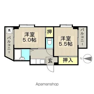 サンハイツ(9−21)【302号室】の間取り