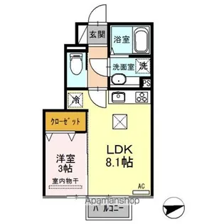 エルハーベン B【1階】の間取り