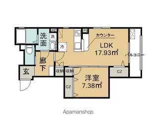 リヴェル紺屋町【101号室】の間取り