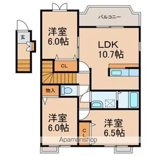 エスポアヒルズⅥ番館【2階】の間取り