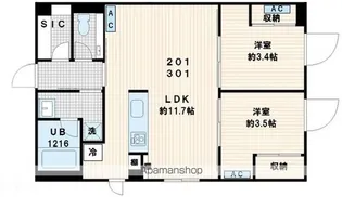 FULLEA代々木【3階】の間取り