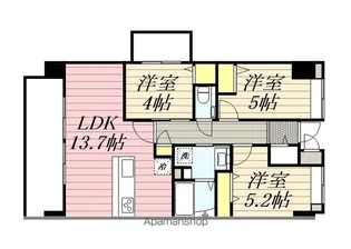 プラトウズ仲原【6階】の間取り