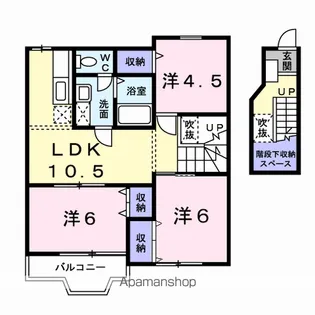 ポワール・メゾンⅡ番館【2階】の間取り