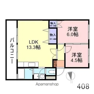 さくらマンション【408号室】の間取り