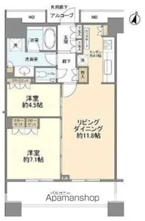 テラス渋谷美竹【14階】の間取り