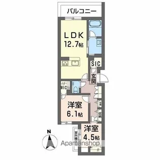 メゾン ボヌール【303号室】の間取り