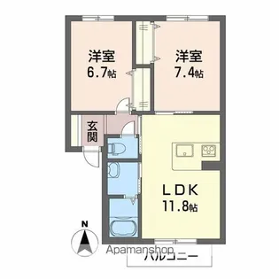 シャーメゾン千鳥【2階】の間取り