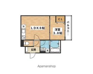 D porta camelia【3階】の間取り