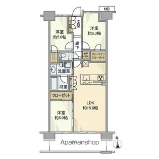 オハナ蕨錦町【10階】の間取り
