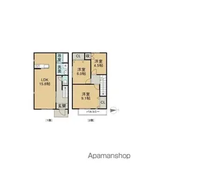 BELLEVIE TAKATSU【C-2号室】の間取り