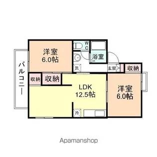 パレーシャル堀川【201号室】の間取り