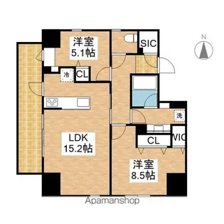 ザ レジデンスパーク栄【15階】の間取り