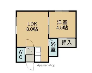 タウンコーポⅥ【I号室】の間取り