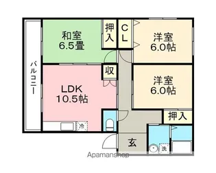 スカイハイツ【1階】の間取り