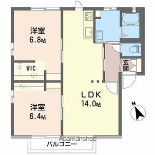 コーポ・トロモンAB【B101号室】の間取り