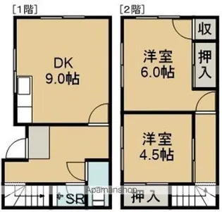 末広町10番1棟3戸(スエヒロチョウジュウバンヒトムネサンコ)【1号室】の間取り