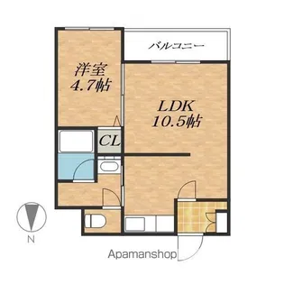 ウェルデ壱番館【4階】の間取り
