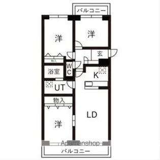 BRO北野【702号室】の間取り