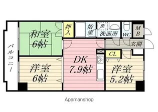 ウエストバレー壱番館【3階】の間取り