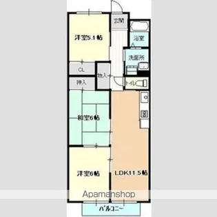 コーポ大門【1階】の間取り
