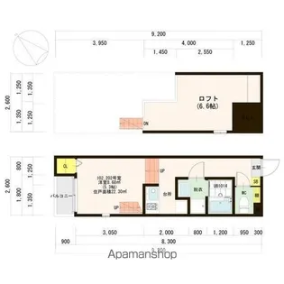 ハーモニーテラス志賀町【102号室号室】の間取り