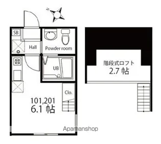 ハーミットクラブハウストロピカ新子安【1階】の間取り
