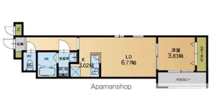 ウェリス東浜【102号室】の間取り