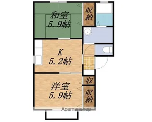 シェソワセレーノCD【D102号室】の間取り