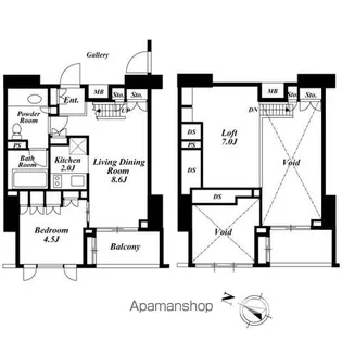 プレミアブラン代々木公園【8階】の間取り