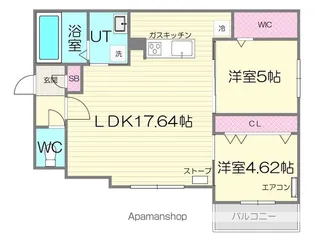 AーBIC厚別中央【4階】の間取り