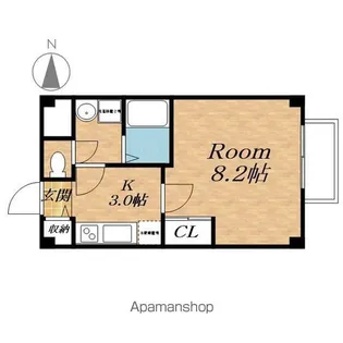 紺杢舘【306号室】の間取り