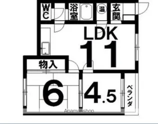 ブィラ鈴木B【D号室】の間取り