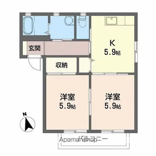 リバティガーデンⅡA【202号室】の間取り