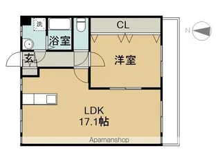 リアン田の上【201号室】の間取り