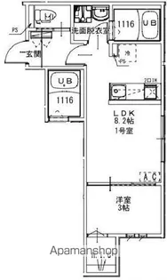 KEIAI RESIDENCE 常盤平【1階】の間取り