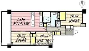 パークシティ高田馬場【1階】の間取り