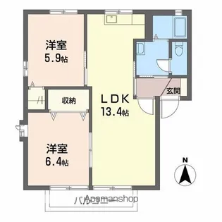 ビューテラス三芳【201号室】の間取り