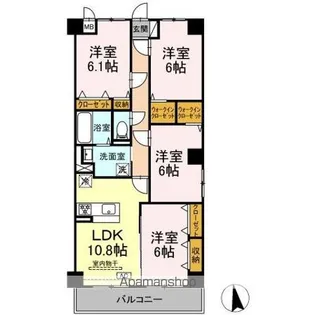 グランヴェールにしすな【2階】の間取り