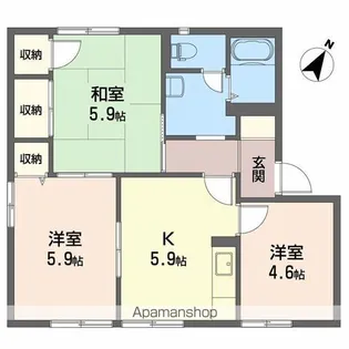 ドミール北内 A棟【A101号室】の間取り