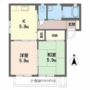 ベルファームA【1階】の間取り