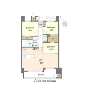 S-RESIDENCE愛宕SOUTH【12階】の間取り