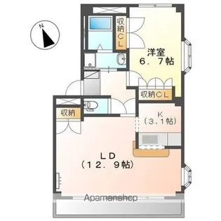 メイプルガーデン田県【2階】の間取り