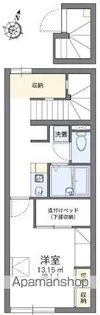 レオパレス朝気【210号室】の間取り