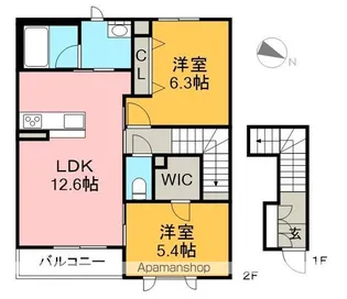シャーメゾン ソラーレ【2階】の間取り