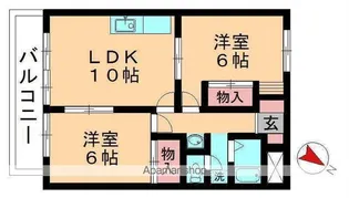 サンハイツヤマザキ(SB)【102号室】の間取り
