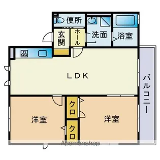 CLOVER HOUSE OIKE【102号室】の間取り