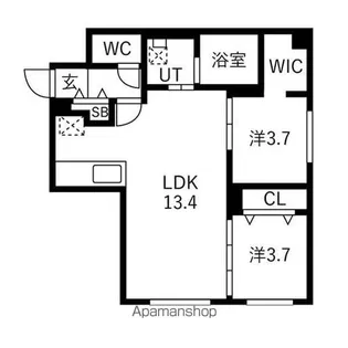 PROUD 3・4(プラウド 3・4)【1階】の間取り
